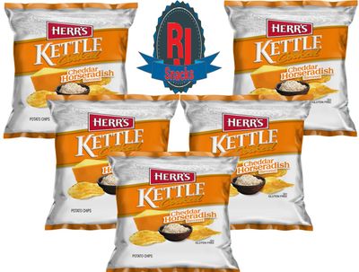 Herr&#39;s Cheddar Horseradish Kettle Cooked Potato Chips, 7.0 oz.(Curated by RJ Snacks Pack of 1)