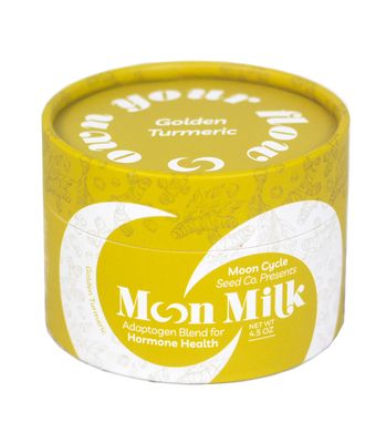 Moon Cycle Seed Company Golden Moon Milk - Adaptogen Latte Mix, Golden Milk Powder Latte Mix with Ashwagandha Powder, Reishi Mushroom, Maca Powder, Cacao and Turmeric, Makes 30 Servings