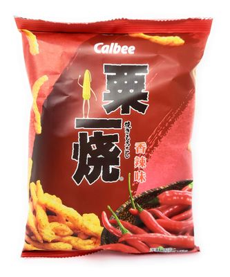 Calbee Grill-A-Corn Hot Spicy Flavored Chips (4 Pack, Total of 320g)