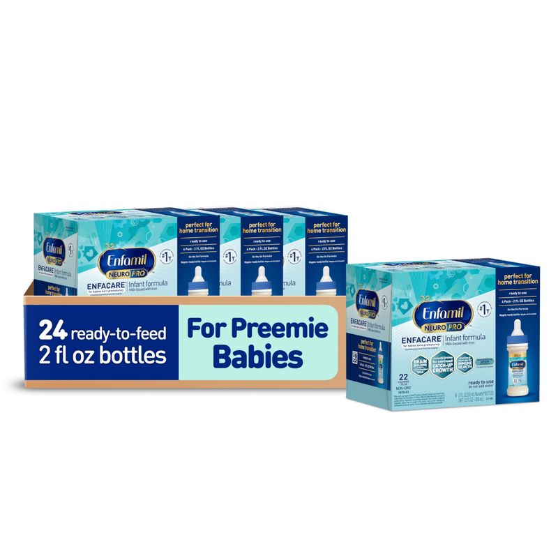 Enfamil NeuroPro EnfaCare High Calorie Premature Baby Formula, Milk-Based with Iron, Brain-Building DHA, Vitamins Minerals for Immune Support, easy-to-digest proteins, Baby Milk, 2 Fl Oz, 24 Count