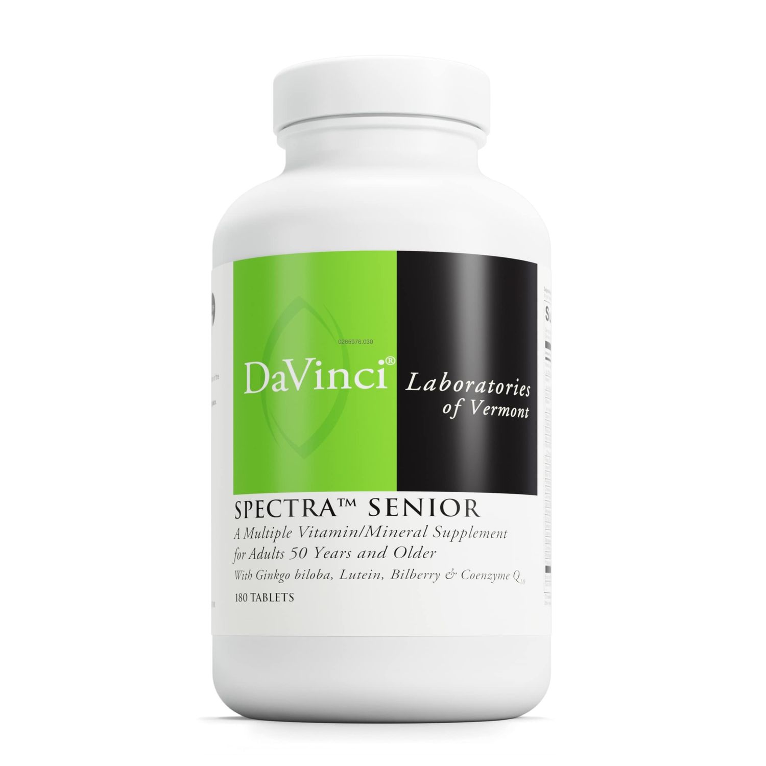DAVINCI Labs Spectra Senior - Dietary Supplement for Cardiovascular, Ocular and Antioxidant Support - with Vitamins, Minerals, Coenzyme Q10, Ginkgo Biloba, Bilberry Extract and More - 180 Capsules