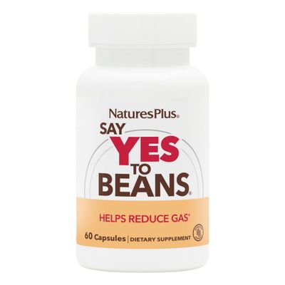 NaturesPlus Say Yes to Beans Enzyme Complex 2 Pack - 60 Vegetarian Capsules - Natural Food Enzyme Supplement for Gas Relief, Digestive Aid - Gluten-Free - 180 Total Servings
