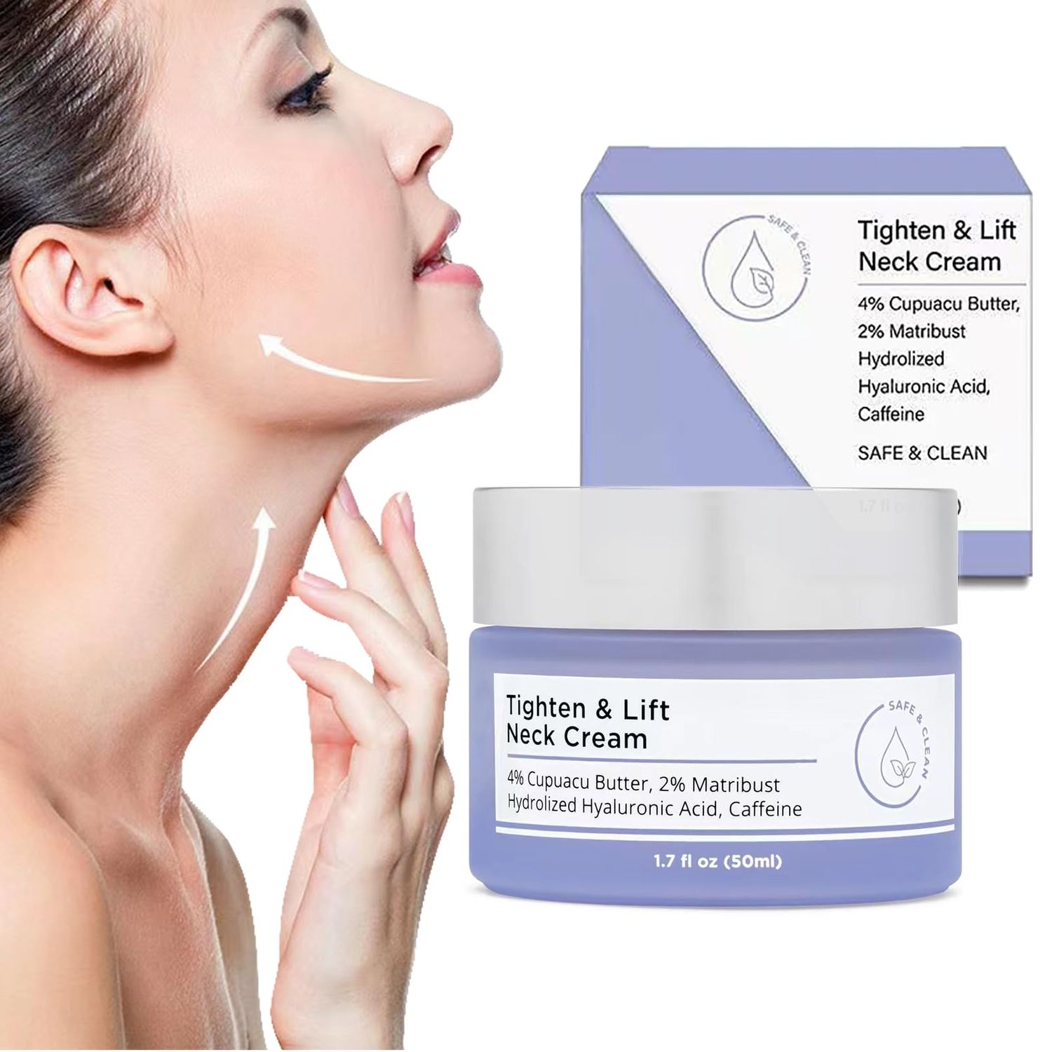 lymznus Neck Firming Cream, Neck Tightening Cream, Tighten and Lift Firming Neck Cream, Neck Creams for Tightening and Firming Sagging Skin, Help Reduce Fine Lines Wrinkles