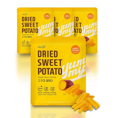 100 Natural Sweet Potato Snacks from South Korea [ 4 PACK ] Healthy Vegan GMO Free Gluten Free Snack for Diets with No Preservatives No Sugar Added l Soft Chewy by [Sweet Goguma]
