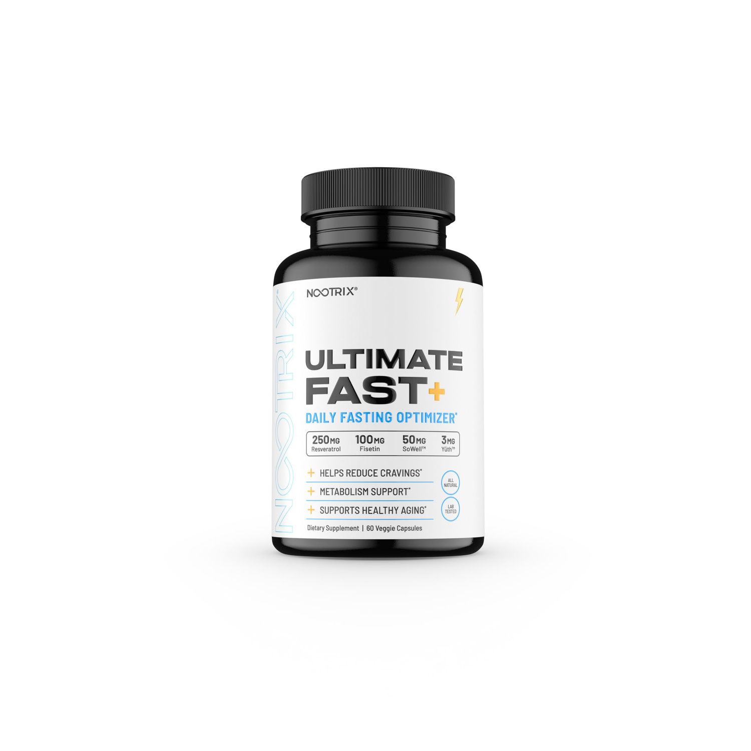 Nootrix Ultimate Fast Intermittent Fasting Activator Accelerator Supports Metabolism, Energy and Healthy Aging Resveratrol, Fisetin, Ginkgo Biloba Powder, L-Theanine 60 Veggie Capsules