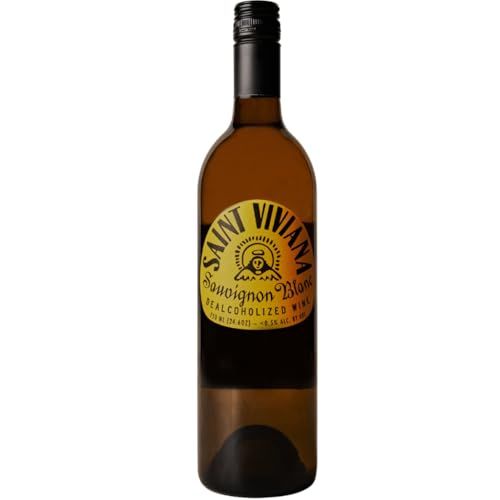 Saint Viviana Non Alcoholic Sauvignon Blanc, Non-Alcoholic Dry White Wine, Gluten Free, Low Sugar, Zero Proof Alcohol, Dealcoholized Wine, Fresh Fruit Flavor and Floral Notes, 24.6 fl oz Bottle