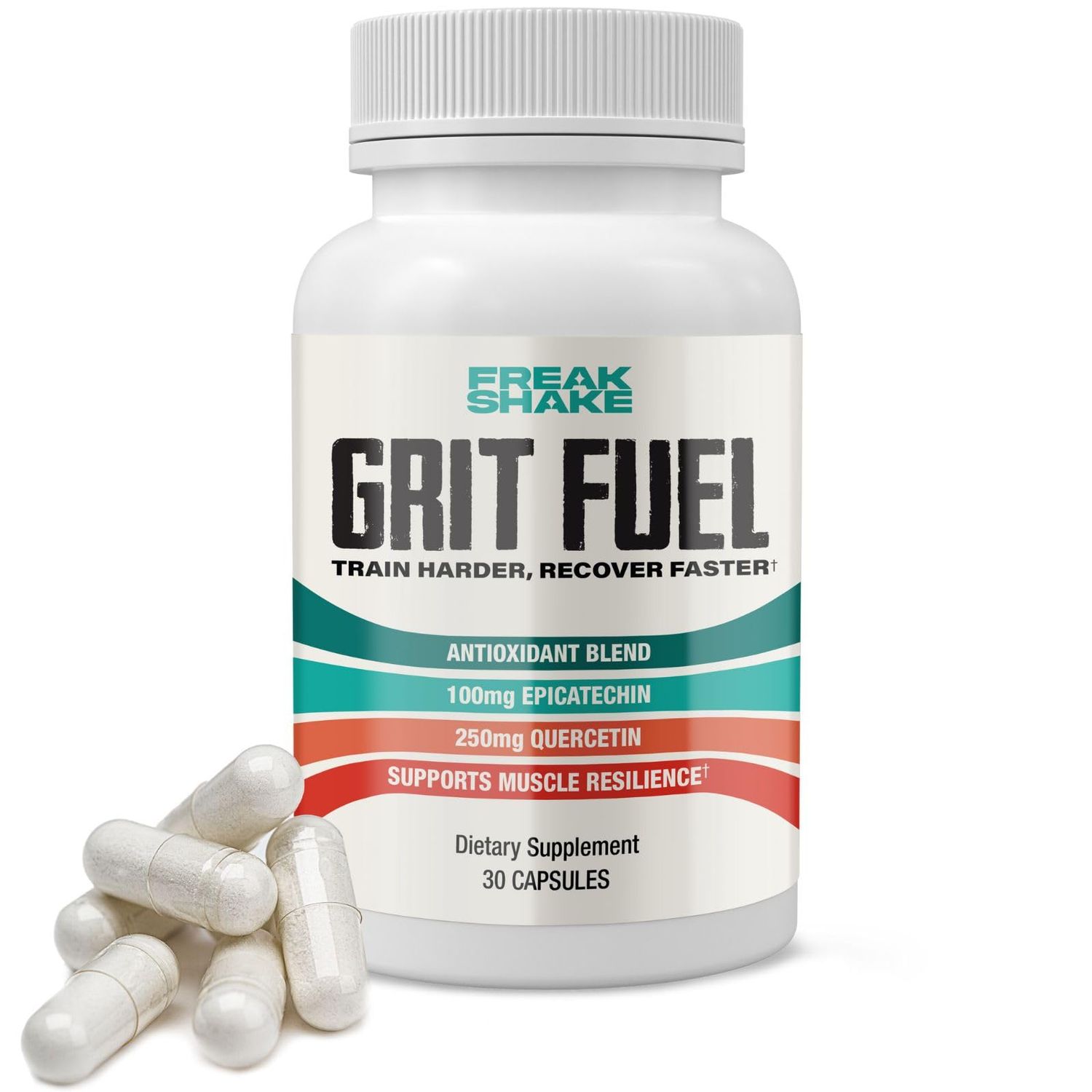 Grit Fuel Endurance Supplement - Bio-Nutrient Endurance and Workout Recovery Supplement for Peak Performance and Muscle Resilience - Plant Derived Epicatechin and Iso Quercetin - 30 Capsules