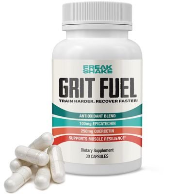 Grit Fuel Endurance Supplement - Bio-Nutrient Endurance and Workout Recovery Supplement for Peak Performance and Muscle Resilience - Plant Derived Epicatechin and Iso Quercetin - 30 Capsules