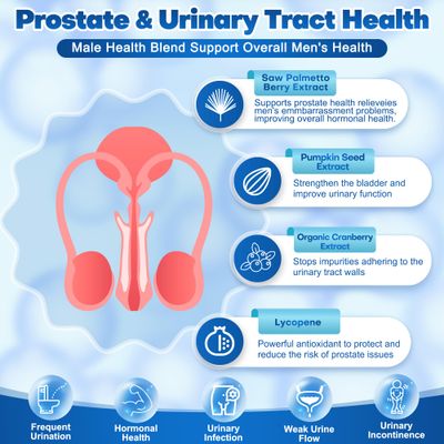 Probiotics for Men, 100 Billion CFUs with Prebiotics, Saw Palmetto Berry, Pumpkin Seed, Cranberry Lycopene for Prostate Urinary Health, Mens Probiotic for Digestive Immune Health 90 Capsules