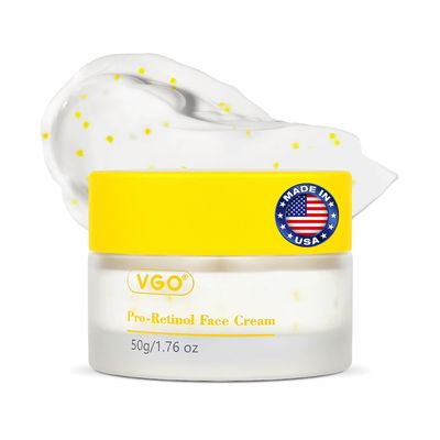 VGO Retinol Cream for Face, 1 Retinol, 1 Bakuchiol, Skin Tightening, Anti Aging and Wrinkle, Facial Firming Cream for All Skin Types (1.76 Fl Oz)