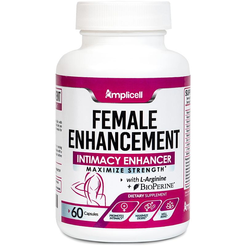 AMPLICELL Female Enhancement - Libido Booster, Hormone Balance for Women - Intimacy Mood Support - Energy Pills with Epimedium, Dong Quai, Ginseng, Maca Root Powder Multi-Vitamins A, B12-60 Ct