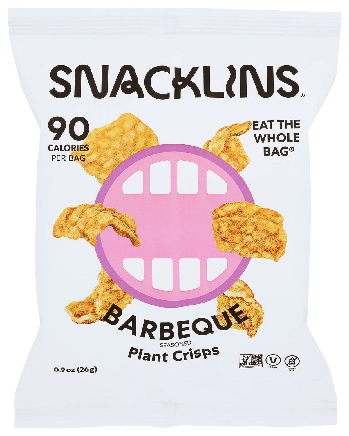 Snacklins Barbeque Seasoned Plant Crisps, Gluten Free, Vegan, 0.9 Ounce (Pack of 12)