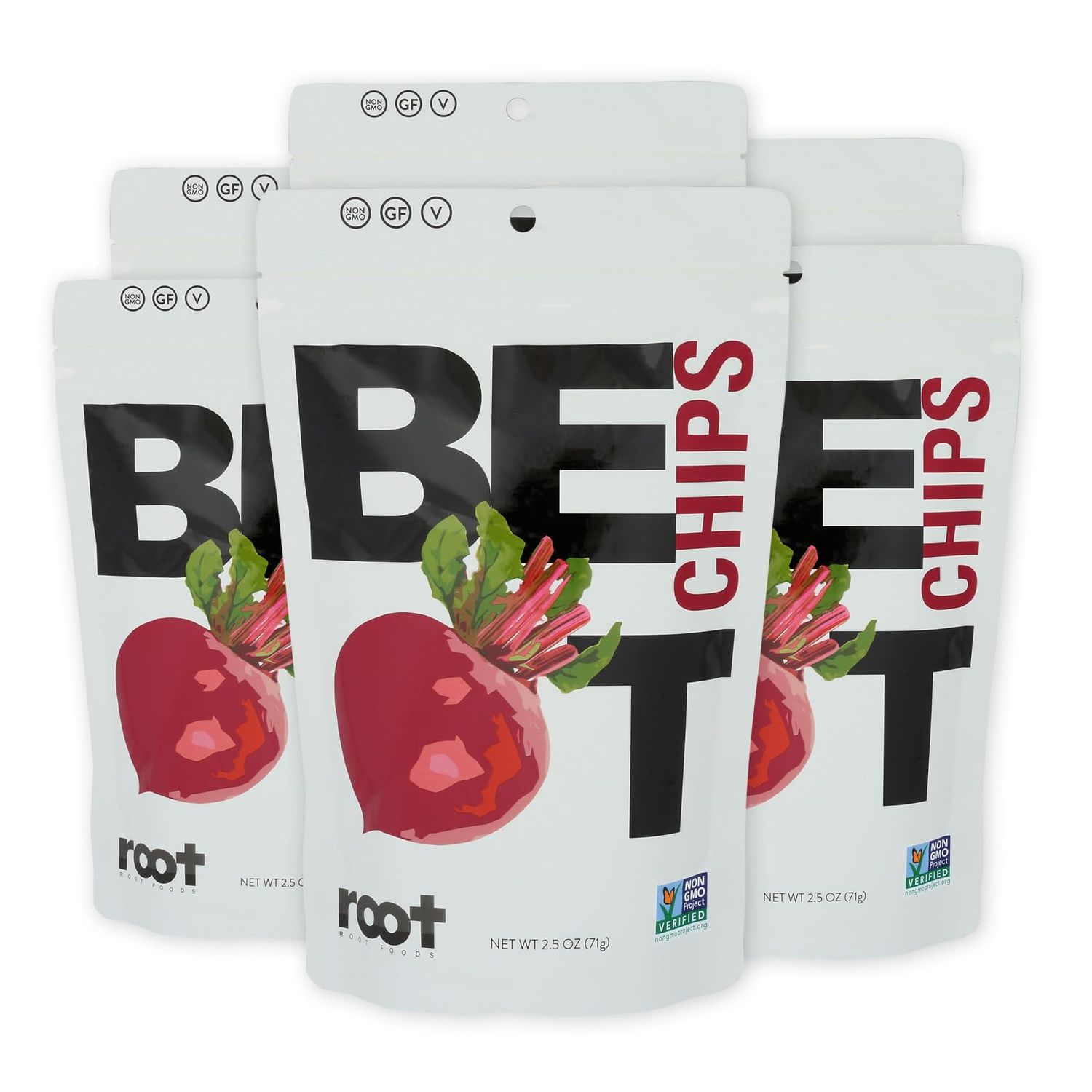 Root Foods Beet Chips, Natural Veggie Snack, Non-GMO Vegetable Crisps, Good for Adults, Kids, Vegan, Gluten Free, Kosher, Halal