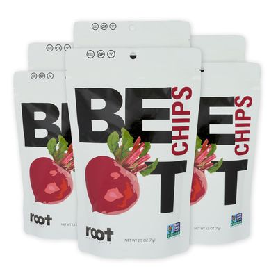 Root Foods Beet Chips, Natural Veggie Snack, Non-GMO Vegetable Crisps, Good for Adults, Kids, Vegan, Gluten Free, Kosher, Halal