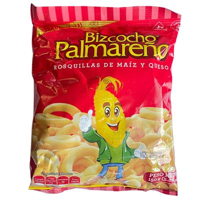 Bizcocho Palmare o - Baked Corn and Cheese Rings, Crunchy and Delicious, Gluten-Free, 3-Pack (3 x 150g Traditional) - Perfect Snack for All Ages