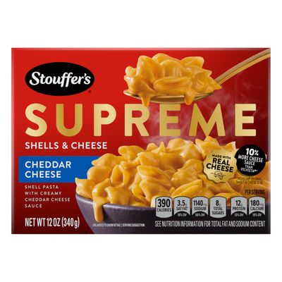 Stouffer&#39;s Supreme Shells And Cheese, Cheddar Cheese, Boxed Mac Cheese, Dinner Kit 12 oz