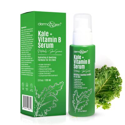 Dermaxgen Soothing Skin Care Serum - Kale and Vitamin B Serum - Brightening Serum for All Skin Types - Hydrating Serum with Niacinamide, Hyaluronic Acid - Facial Serum Unclogs Pores, Combats Dryness