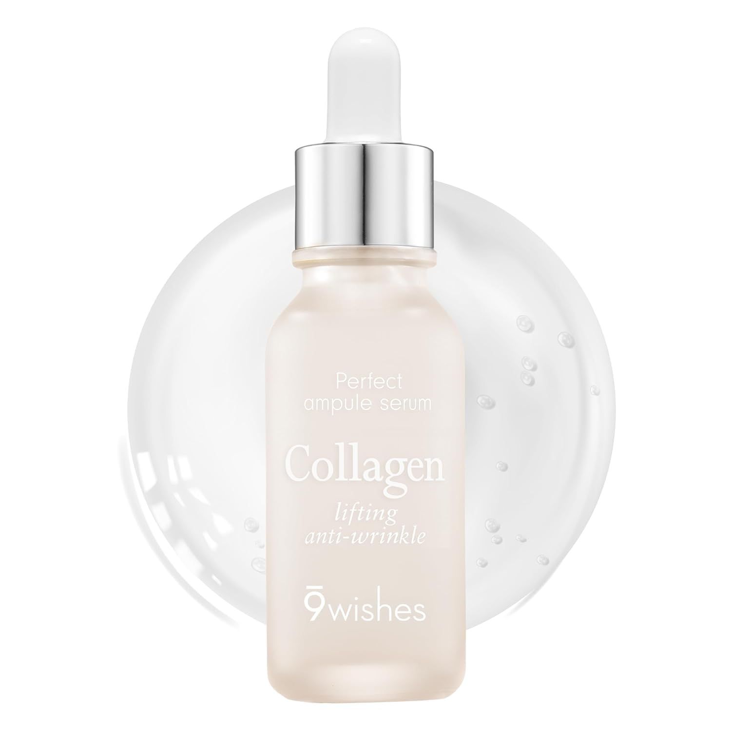 9 Wishes Ultimate Collagen Ampule Serum (0.85 Fl. Oz.) - Deep Hydration and Anti-Aging Formula with 42 Sea Water and Low Molecular Collagen, Anti-Wrinkle and Elasticity