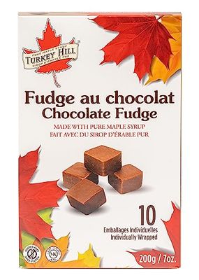 Turkey Hill Sugarbush Pure Canadian Maple Chocolate Fudge with All-Natural Ingredients and Delicious Sweetness, Individually Wrapped, (Pack of 1, 200g)