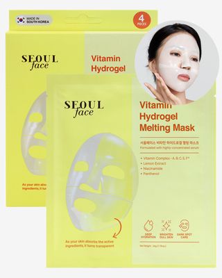 DERMAL Vitamin Hydrogel Melting Jelly Gel Mask 4ea - Korean Overnight Face Mask with Vitamin Complex - Anti Aging Evens Skin for Radiant Skin - Korean Skincare