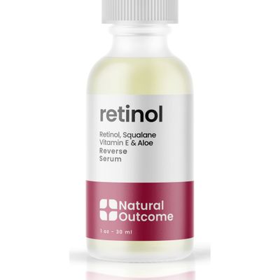 Natural Outcome Retinol Serum for Face Fine Line and Wrinkle Reducer Serum Nightly Hydrating Facial Serum with Hyaluronic Acid, Vitamin E, Squalane and Aloe Vera Collagen Enhancer 1 oz