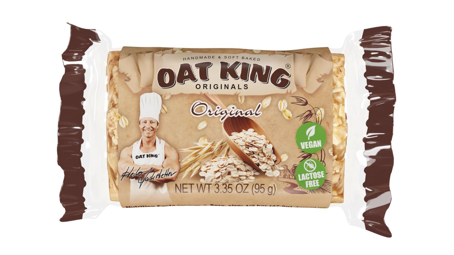 OAT KING - Original Energy Snack Bars, Handmade Soft Baked, Vegan Lactose Free (10 Pack)