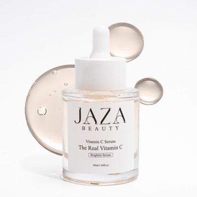 JAZA BEAUTY The Real Vitamin C Serum, Anti-Aging, Brightening, Dark Spot, Melasma, Pigmentation Correcting Serum-Suitable for All Skin Types. Non-Sticky, Oil Free, Fragrance-Free (50ml 1.69 fl.oz.)