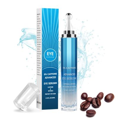 5 Caffeine Eye Serum for Dark Circles,Under Eye Cream with 360 Eye Roller for Eye Bags Puffiness- Eyes Treatment Serum for Women Create a Natural Charm for Your Eyes(0.76 fl. oz.)