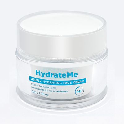 HydrateMe Deeply Hydrating Face Cream with Hyaluronic Acid, Intense Hydration up to 48 Hours, Face Moisturising Cream, Paraben Free, Sulfate Free, Alcohol Free, 1.76 oz