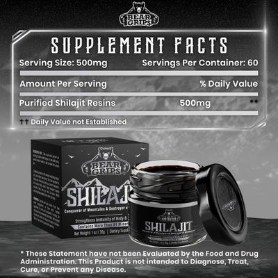 Shilajit Pure Himalayan Organic - Pure Himalayan Shilajit Supplement - Original Shilajit for Men Pure Shilajit Resin with 85 Trace Minerals and Fulvic Acid, Support Metabolism Immune System - 30g