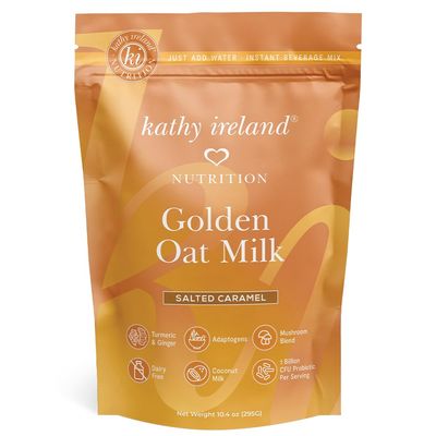 Kathy Ireland Nutrition Golden Oat Milk Instant Beverage Powder Mix, Plant-based, Salted Caramel, 10.4 oz