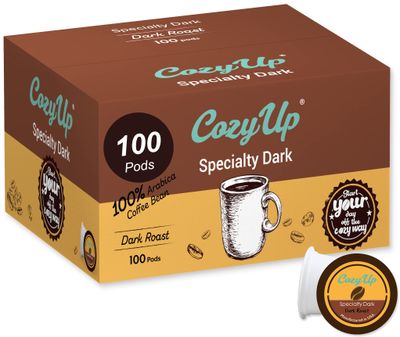 Cozy Up 100-Count Specialty Dark Single-Serve Coffee Pods Compatible with Keurig K-Cup Brewers Dark Roast Coffee