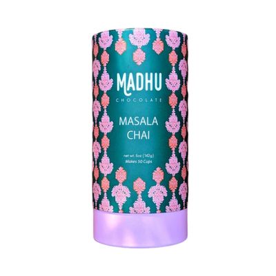 Madhu Chocolate Masala Chai Tea Tube Loose Leaf Assam Tea with Cardamom, Cloves, Black Pepper, Dried Ginger Dried Mint Perfectly Spiced, Rich Aromatic Makes 50-60 Cups Easy to Brew 5oz