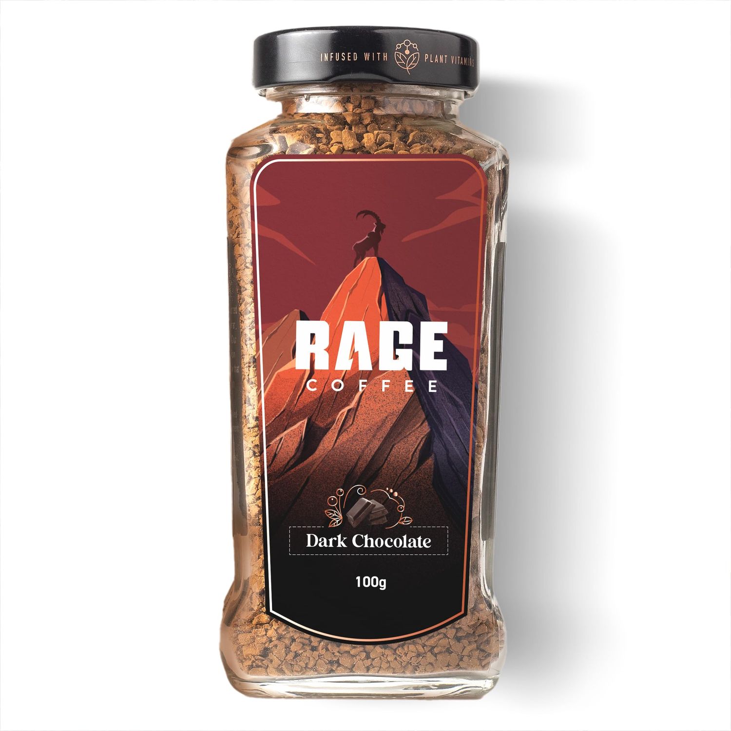 Rage Coffee Dark Chocolate Instant Coffee - Premium Arabica Instant Coffee, Make Delicious HotCold Coffee (DARK CHOCOLATE, 100gm)