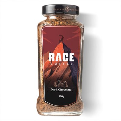 Rage Coffee Dark Chocolate Instant Coffee - Premium Arabica Instant Coffee, Make Delicious HotCold Coffee (DARK CHOCOLATE, 100gm)