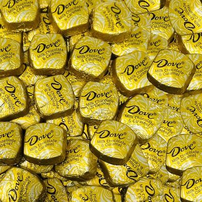 ASSORTIT X Dove Collab Premium Milk Chocolate Caramel Candy Individually Wrapped Bulk 1 Lbs, 52 Pcs Bag (16-Oz) Limited Edition American Classic Holiday Chocolates