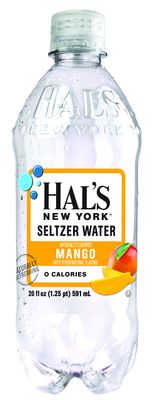 Hal&#39;s New York Seltzer Carbonated Mango Flavored Sparkling Water, Zero Sugar, Zero Calorie, Zero Carbs, 20 Fl Oz (Pack of 6)
