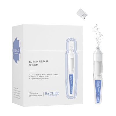 BACHERI Ectoin Repair Face Serum Ampoules 15 PcsBox - Deep Moisture Anti-Aging Serum with Beta-Glucan, Glycerin, and Hyaluronic Acid - Hydration, Soothes Protects All Skin