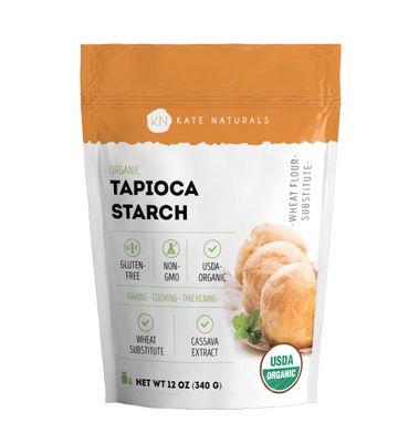 Kate Naturals Tapioca Starch Flour for Baking, Cooking Boba Pearls (12oz, Organic, Non-GMO, Gluten Free)