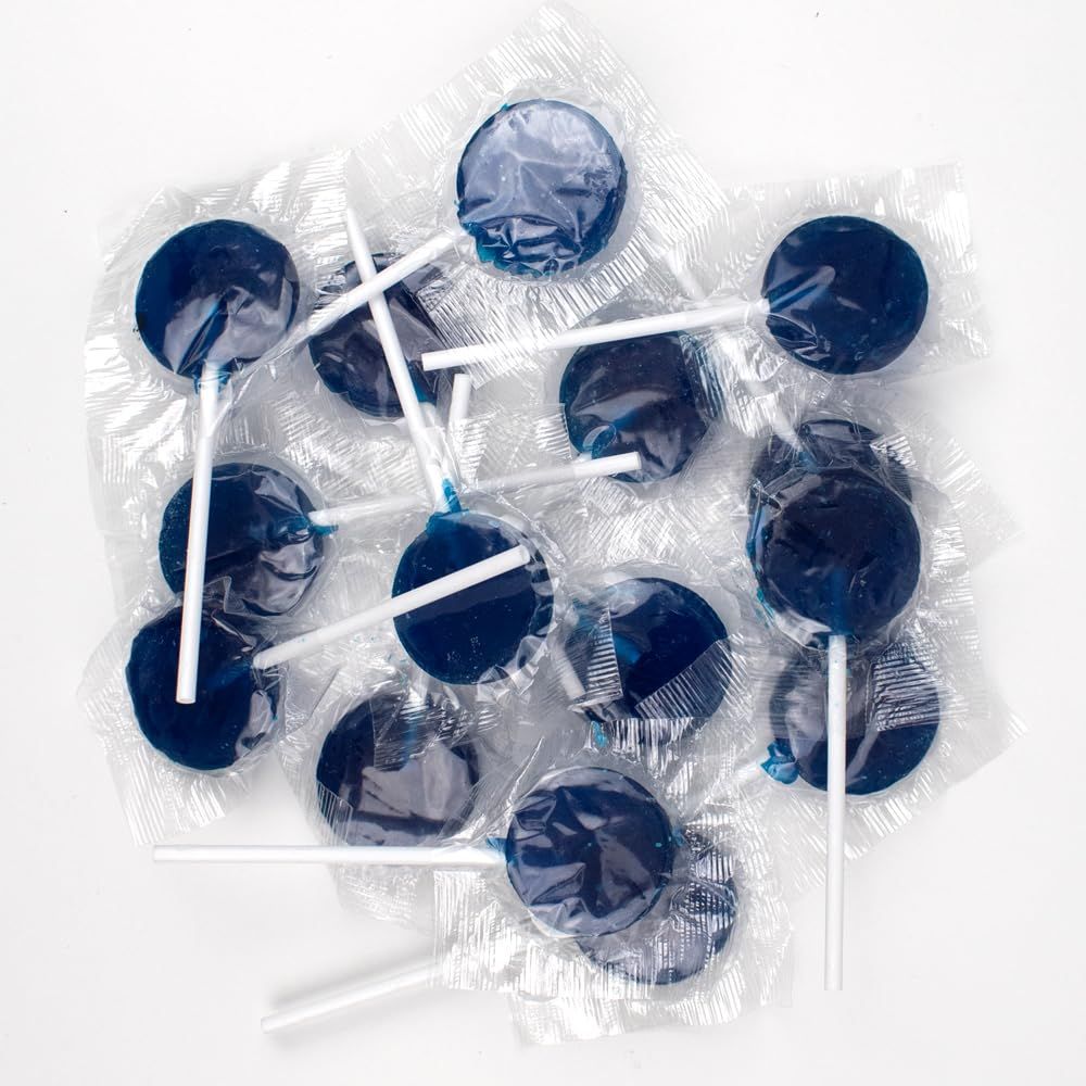 130 Pcs Blue Lollipops Blue Raspberry Candy