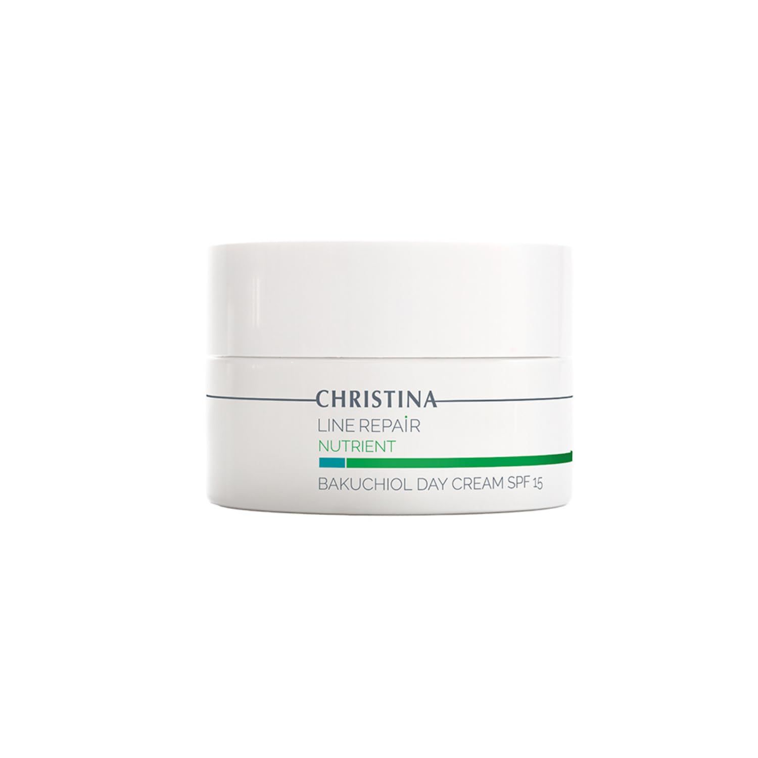 -CHRISTINA- Line Repair Bakuchiol Day Cream with SPF 15 Face Moisturizer with Blue Light Defense, Ideal for Combination, Normal, Dry Skin Cream For Face with Anti-Aging effect 50ml 1.7 fl.oz