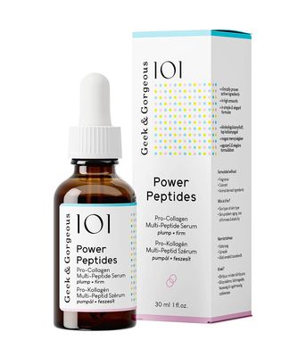 Geek Gorgeous - Power Peptides - Anti-Ageing Serum with Multi-Peptides for Firmer Skin, Reduced Wrinkles and Increased Elasticity - 1 oz