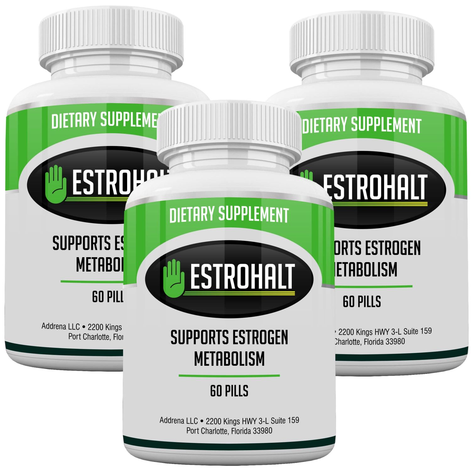 Estro-Halt 3 Pack 180 Tablets- DIM Supplement (Diindolylmethane) and Indole-3-Carbinol (I3C) Best Estrogen-Blocker for Women Men Natural Aromatase Inhibitor Vitamin to Help PCOS, Menopause and PMS