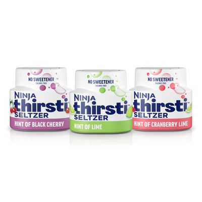 Ninja Thirsti Flavored Water Drops, SELTZER Variety Pack, Crisp and Refreshing Sparkling Water, Zero Calories, Zero Sugar, Zero Sweeteners, Makes 20, 12oz drinks, 3 Pack, WCFV1