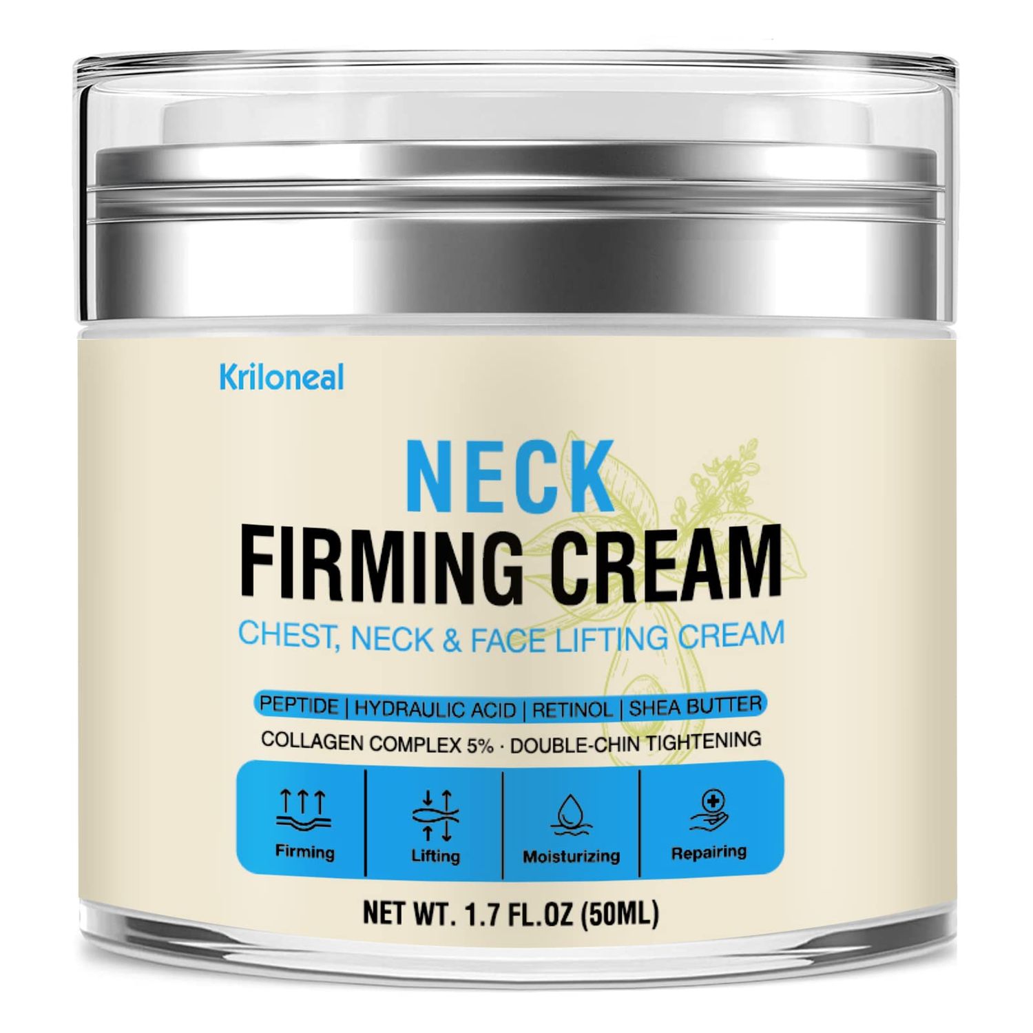 Kriloneal Neck Firming Cream Retinol Collagen Neck Creams for Tightening and Firming Anti-Aging Anti-Wrinkle Moisturizer Tightening Lifting Sagging Skin with Hyaluronic Acid and Peptides