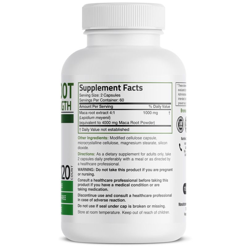 Bronson Maca Root Extra Lepidium Meyenii, Non-GMO, 120 Vegetarian Capsules