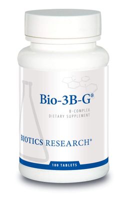 Biotics Research Bio-3B-G Vitamin B Complex, Vitamin B Complex Supplement for Stress, Energy and Adrenal Health Gluten Free Supplement 180 Tablets