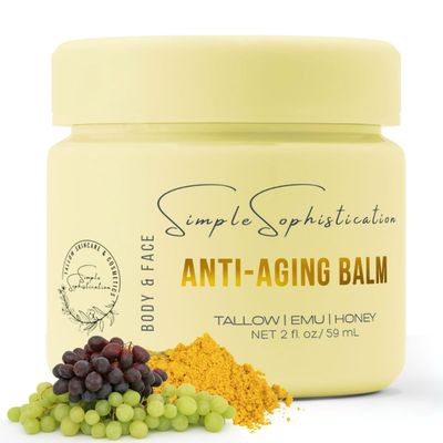 Tallow Emu Honey Balms - Gentle, Natural with Vitamin C, CoQ10, Resveratrol, Antioxidants, Intense Nutrition for Healthy, Clear, Calm, Younger Face and Skin- Anti-Aging Balm - Made In USA