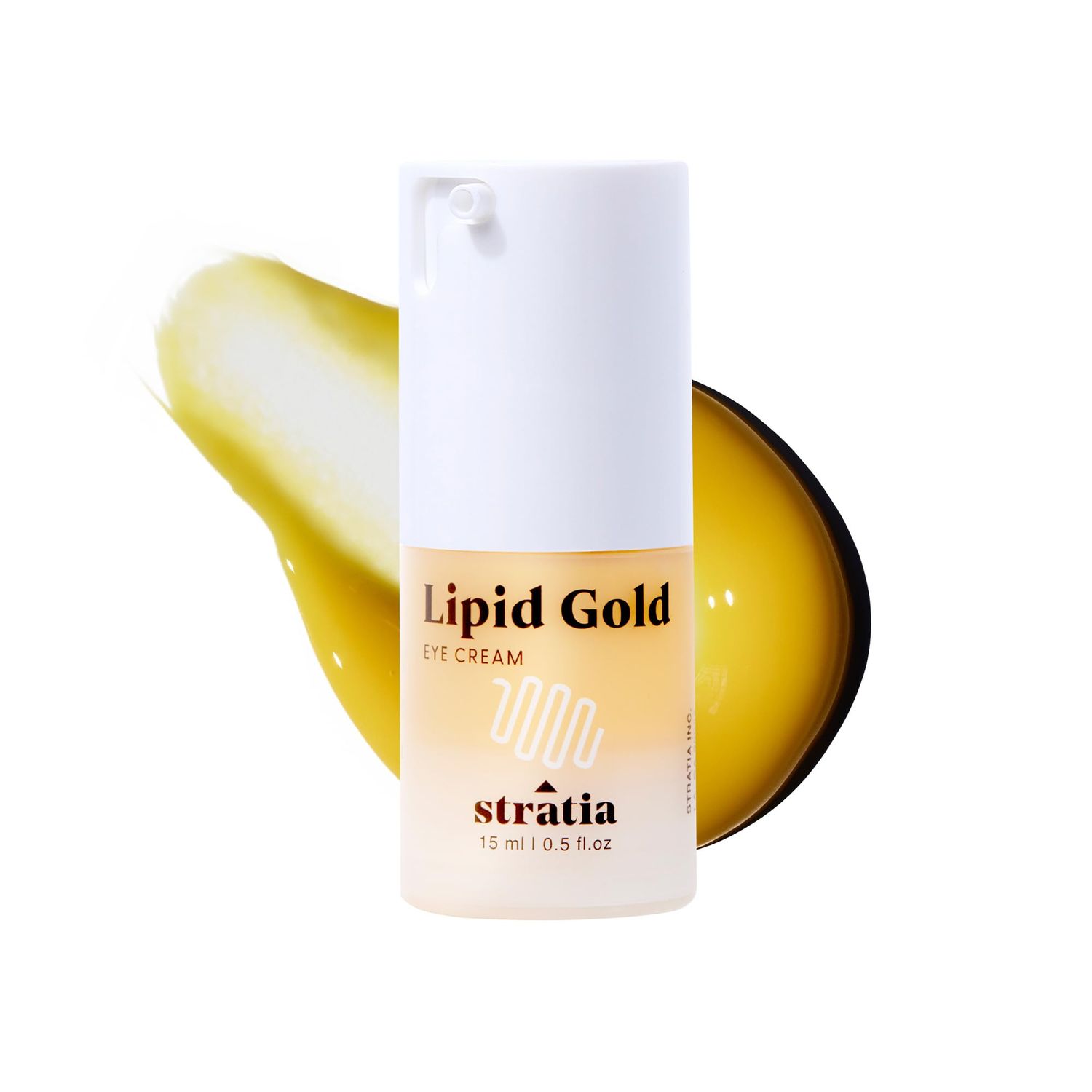 Stratia Lipid Gold Eye Cream Moisturizer and Anti-Aging Skincare for Dark Circles, Fine Lines, Wrinkles, and Under-Eye Brightening, 0.5 fl. oz