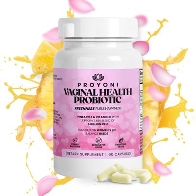 ProYoni Vaginal Probiotics for Women, Vaginal Health Supplement - 6 Billion CFU Probiotic for pH Balance, Promote Healthy Vaginal Odor Vaginal Flora, 60 Count (Pack of 1)